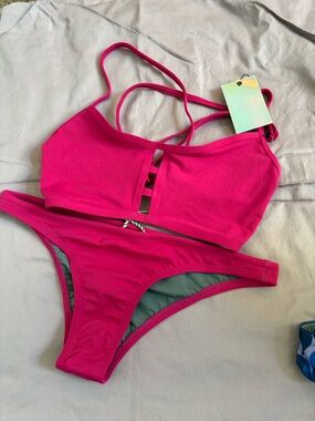 Jolyn swimsuit - Hot Pink Bikini Top and Brazil cut bottoms NWT